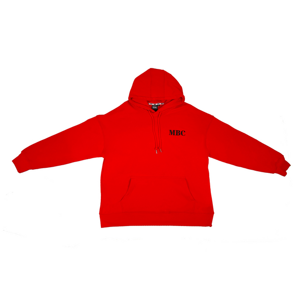 Oversized Hoodie - Red Hot Romance with Embroidered Logo