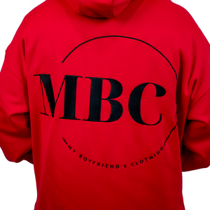 Oversized Hoodie - Red Hot Romance with Embroidered Logo