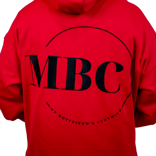 Oversized Hoodie - Red Hot Romance with Embroidered Logo