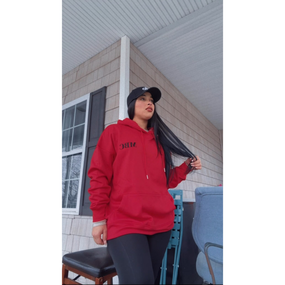 Oversized Hoodie - Red Hot Romance with Embroidered Logo